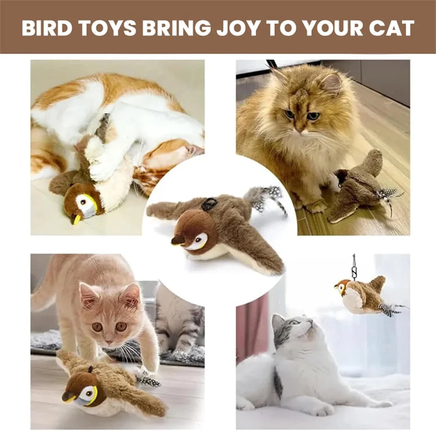 Flappy Bird Cat Toy – Interactive Electric Fluttering Bird for Cats | Motion-Activated, Rechargeable & Irresistible Play